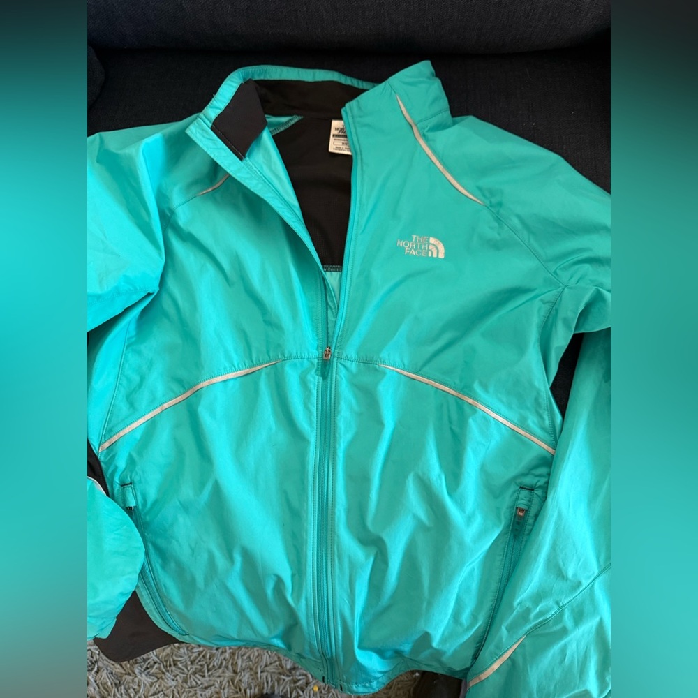 The North Face - Black and Turquoise Running Jacket - Size M